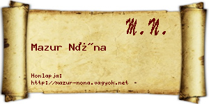 Mazur Nóna névjegykártya